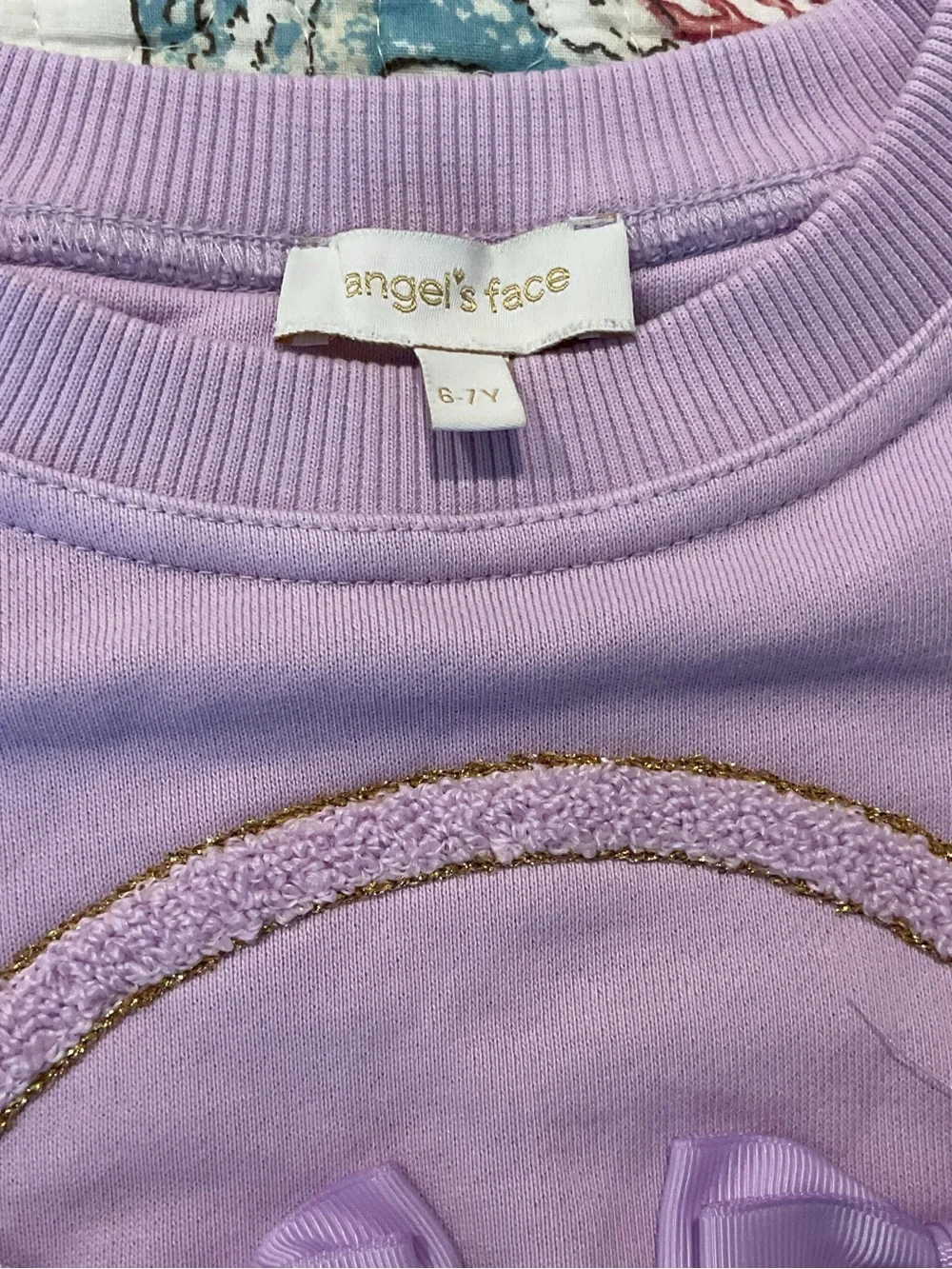 lavender purple cotton-blend sweatshirt from Angel's Face in size 6-7Y